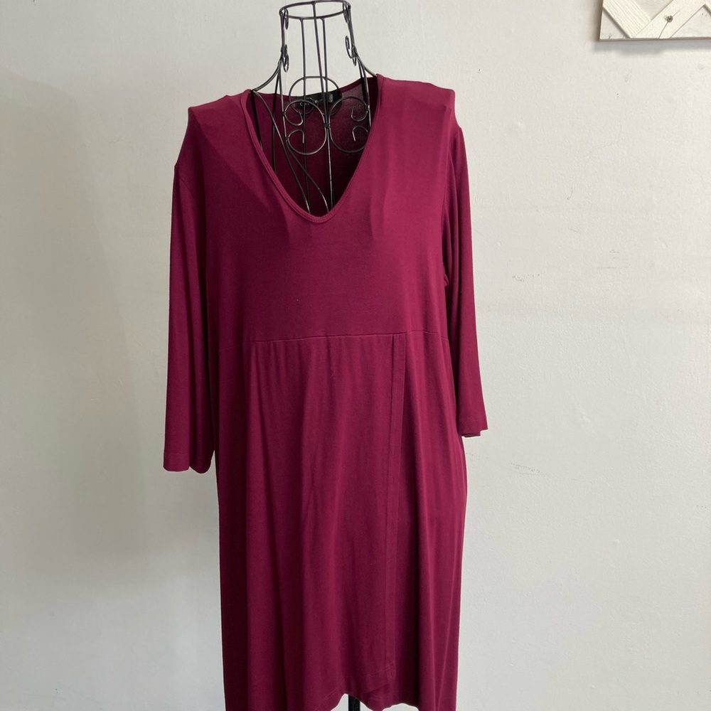 Cut Loose Asymetrical Tunic in burgundy size
